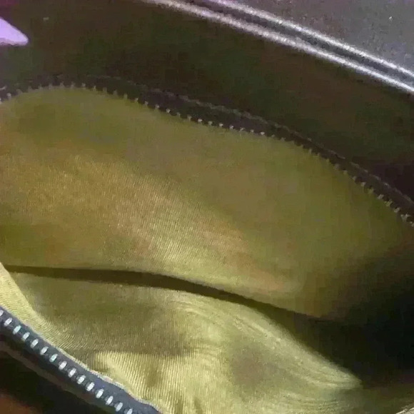 Chic de Paris Leather Shoulder Bag Snake Skin Adjustable Strap Gold 11x8 - Picture 8 of 10